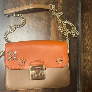 Michael Kors leather handbag. Interchangeable top flap.